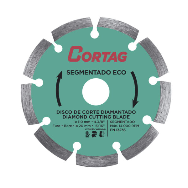 Disco Diamantado Segmentado Cortag Eco 110MM X 20MM