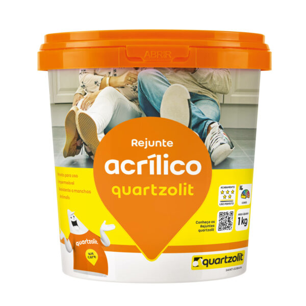 Rejunte Quartzolit Acrílico 1Kg Cinza Platina